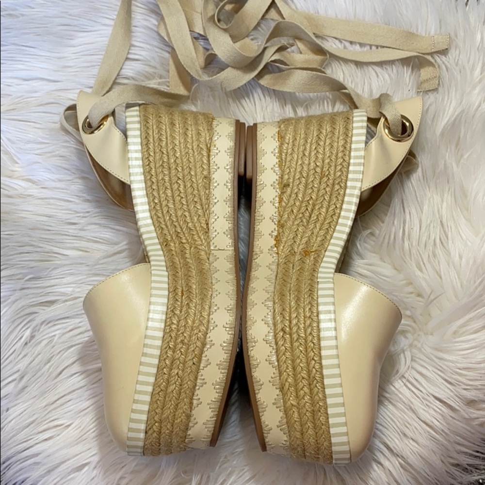 Tory Burch dulce de leche espadrille lace up wedge - Picture 5 of 10